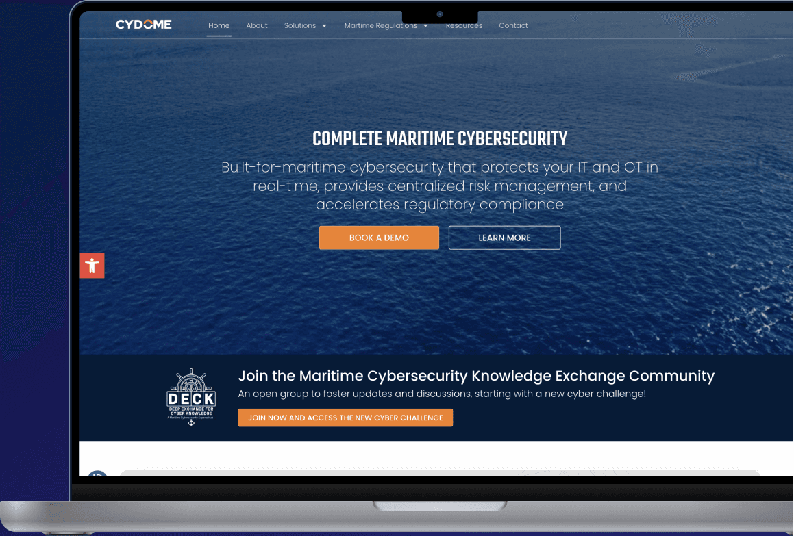 Cydome website on a laptop